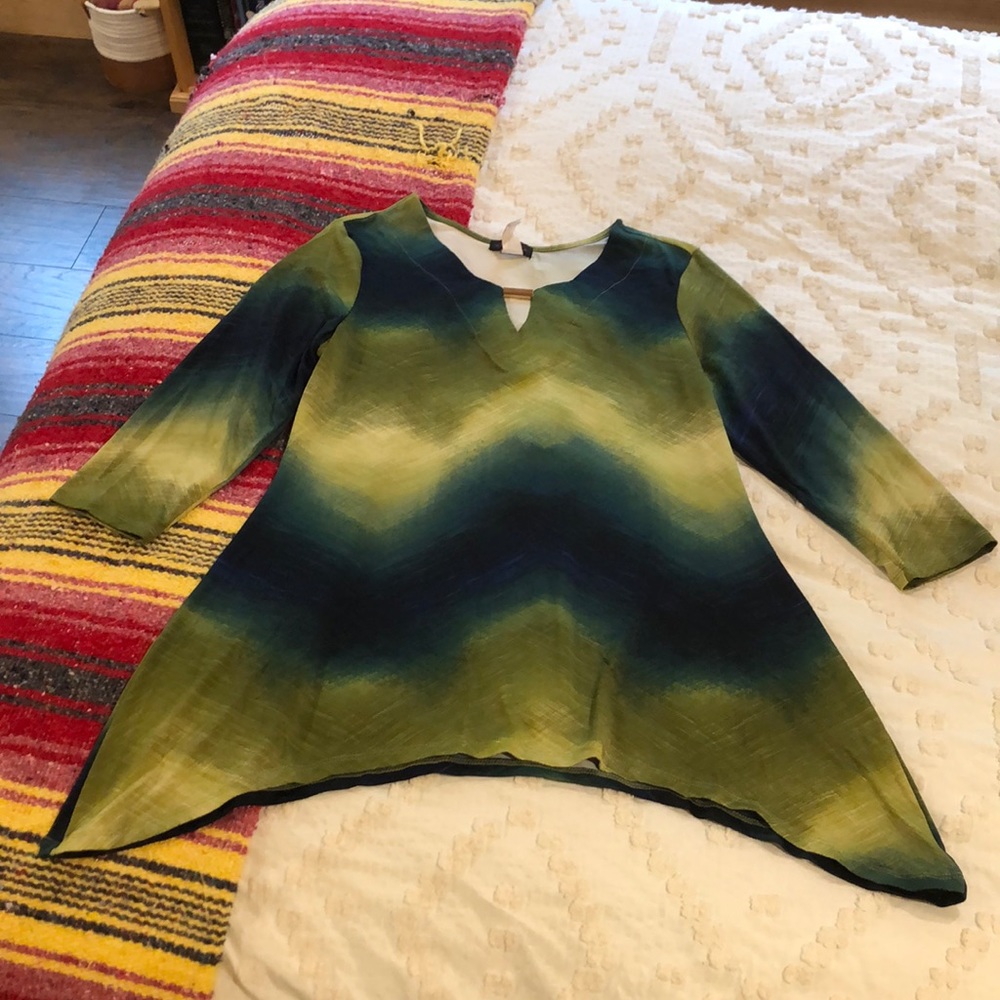 Green and blue top